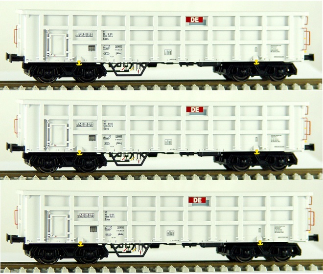 Set of 3 Gondola cars type Eaos of DE - Dortmunder Eisenbahn  Gmbh<br /><a href='images/pictures/ACME/45061.jpg' target='_blank'>Full size image</a>